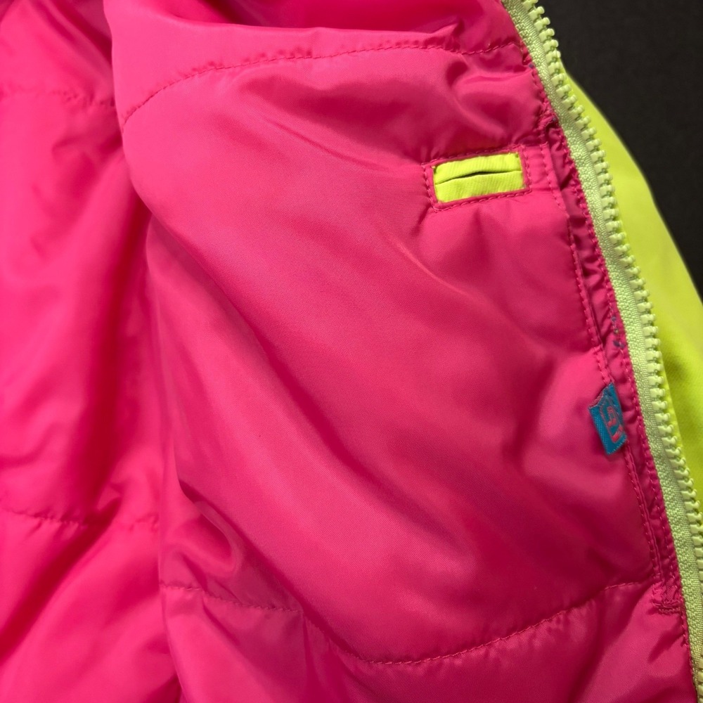 Burton Dryride Snowboard Jacket Youth Girls Size XL 18 Neon Yellow Blue Pink - Picture 13 of 16